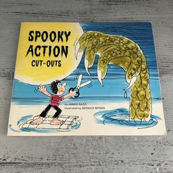 Vintage 1980 Halloween Spooky Action Cut Outs by James Razzi paperback book  Unused. All pages intact. ”13 spooky action cut outs to make yourself”