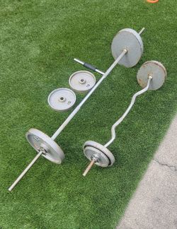 Excercise Equipment 2 Plates 25lb 4 Plates Of 10lb And 2 Plates Of 5 Lb