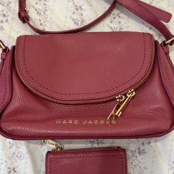 MARC JACOBS PURSE LEATHER PINK + WALLET
