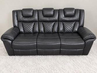 3-Piece Reclining Living Room Set – Black