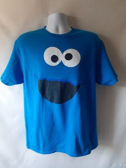Sesame Street's Cookie Monster men's blue short-sleeve graphic T-shirt size L