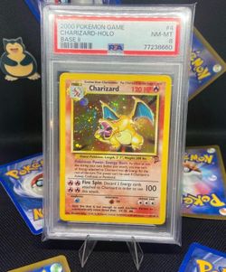 2000 Pokémon Charizard Holo Base II PSA 8