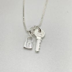 9in Lock And Key Women's Sterling Silver 925 Anklet Brand New