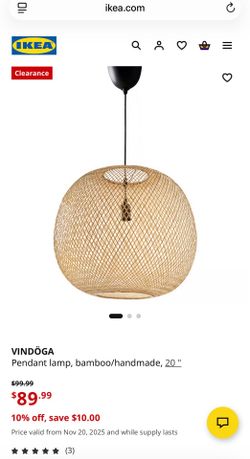 New in box ikea Vindoga pendant light