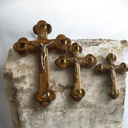 Olive Wood Hand Made Crosses From Bethlehem The Holy Land 