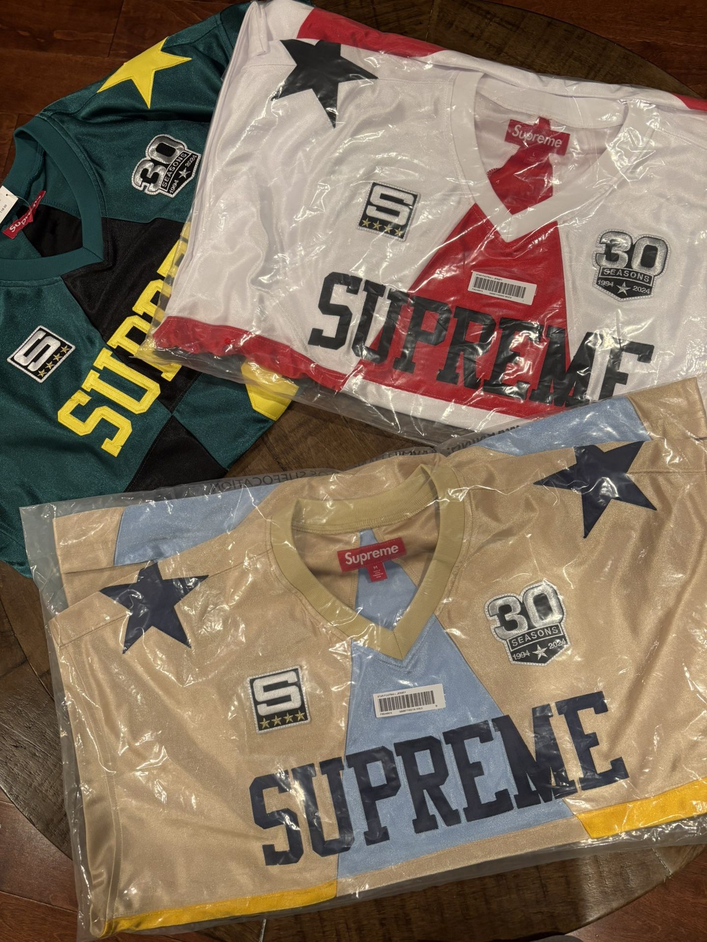 Supreme Star Football Jersey Green, Red, Gold FW 24 Week 8