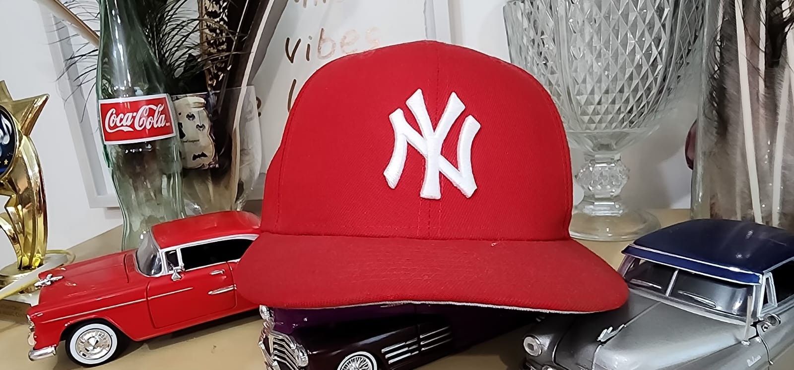 New York Baseball Hat. 7 5/8 Size ( Red )