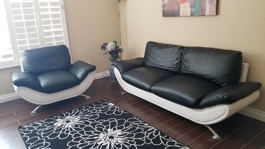 Two Tone Sofa and Chair Set