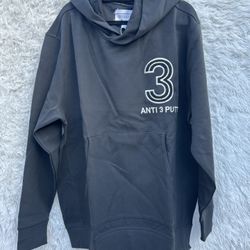 Black Adidas Hoodie with Embroidered Design size Large