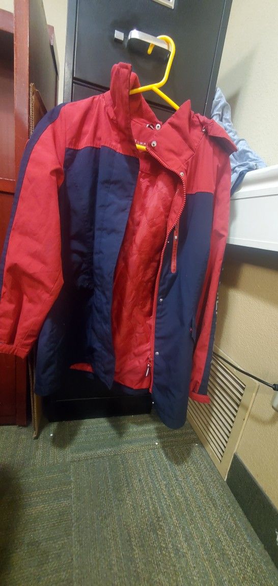 TOMMY HILFIGER Zip All Weather System Red 3-in-1 Jacket Women's Size Med