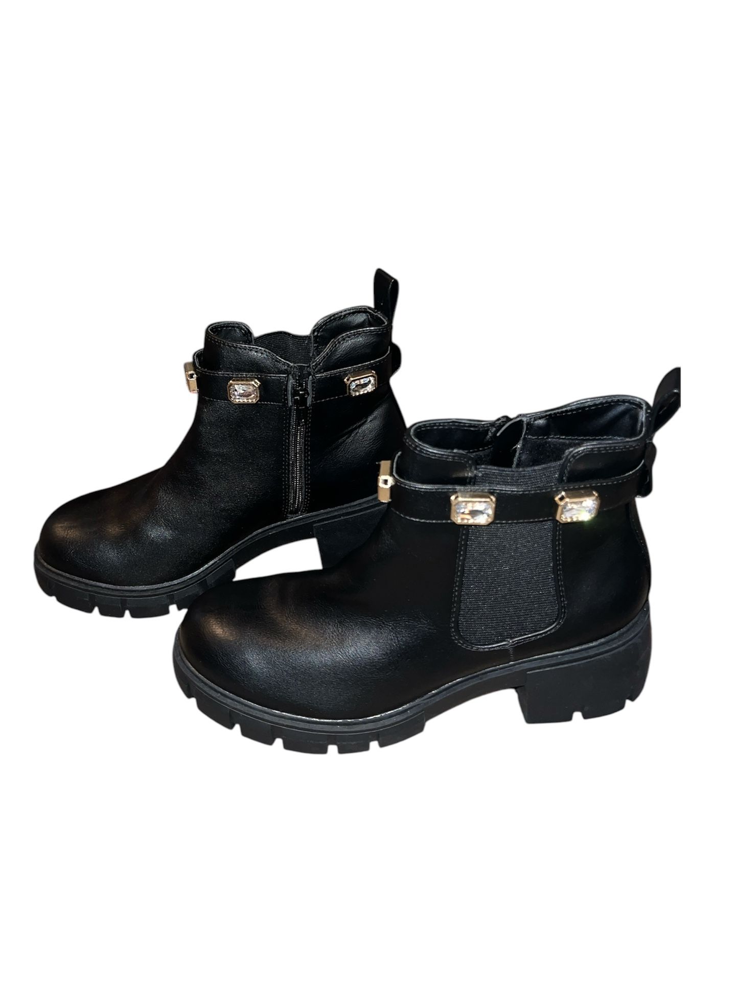 Madden NYC Womens Black Rhinestone Boots