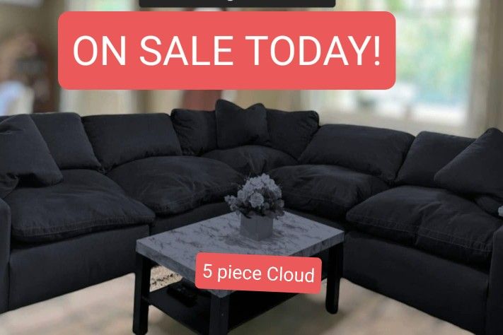 Navy Cloud Modular Sectional Couch Sofa