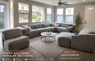 Living Spaces Morro Bay Modular Sectional w/ Power Recliners & Wireless Charging 💲**$699 OBO**