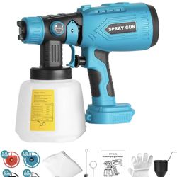 Paint Sprayer Compatible with Makita 18V Li-ion Battery, 200W HVLP Spray Paint GTool,Copper Nozzle, Easy to Clean, for Furniture, Fence, Walls, Ceilin