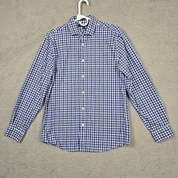Tommy Hilfiger Shirt Mens Extra Large 15 1/2 (32-33 Blue Checked Long Sleeve Men