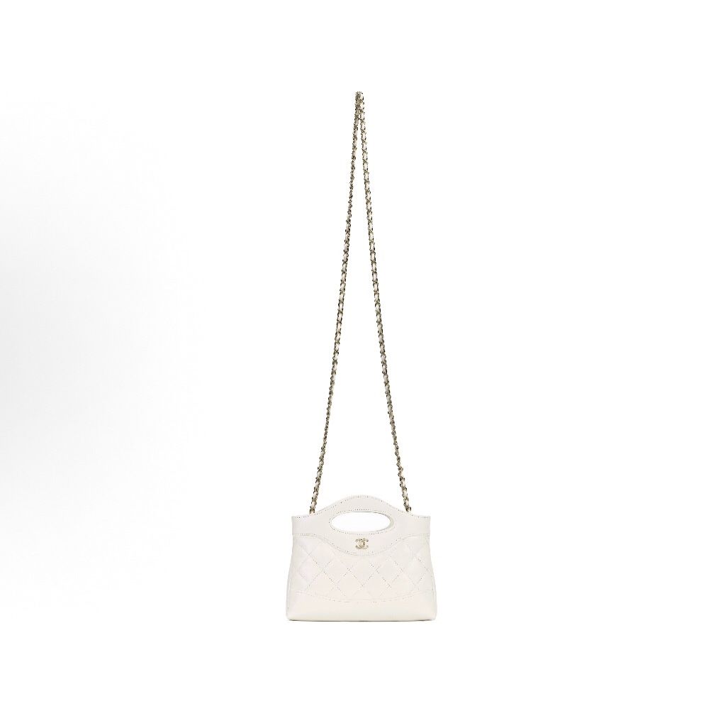 CHANEL 31bag 24S long horizontal version Nano leather chain diamond chain hand-held one-shoulder cross-body bag (188)45