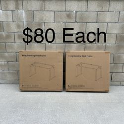 NEW White Electric Dual-Motor Height Adjustable 4-Leg Standing Desk Frame ONLY *$80 Each*