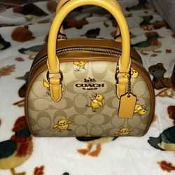 COACH SYDNEY SATCHEL IN SIGNATURE WITH TOSSED CHICK PRINT