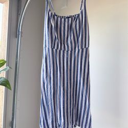 Blue and White Striped Dress