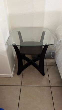 Glass top side table