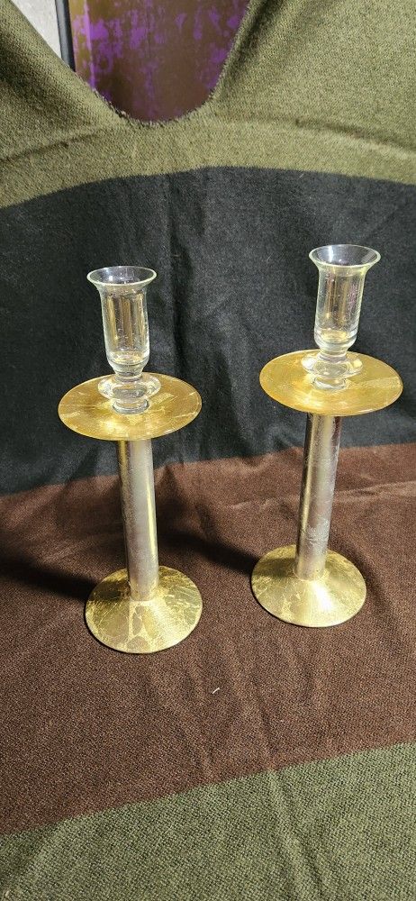 Vintage Crate & Barrell Glass Candle Stick Holders