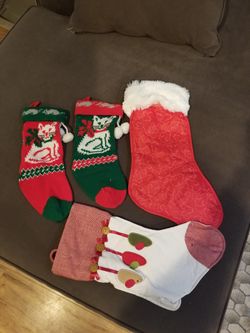 Christmas Decorations. Cat Stockings
