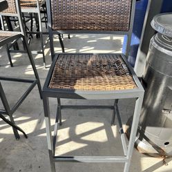 12 Patio Bar Chairs Regular Retail Over $500ea Need New Seat/cushion