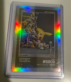 SIGNED Beeple Everydays Trading Card #5909 Exit Liquidity Pokemon Pikachu NODE