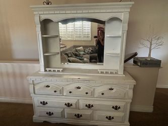 White Dresser with Mirror