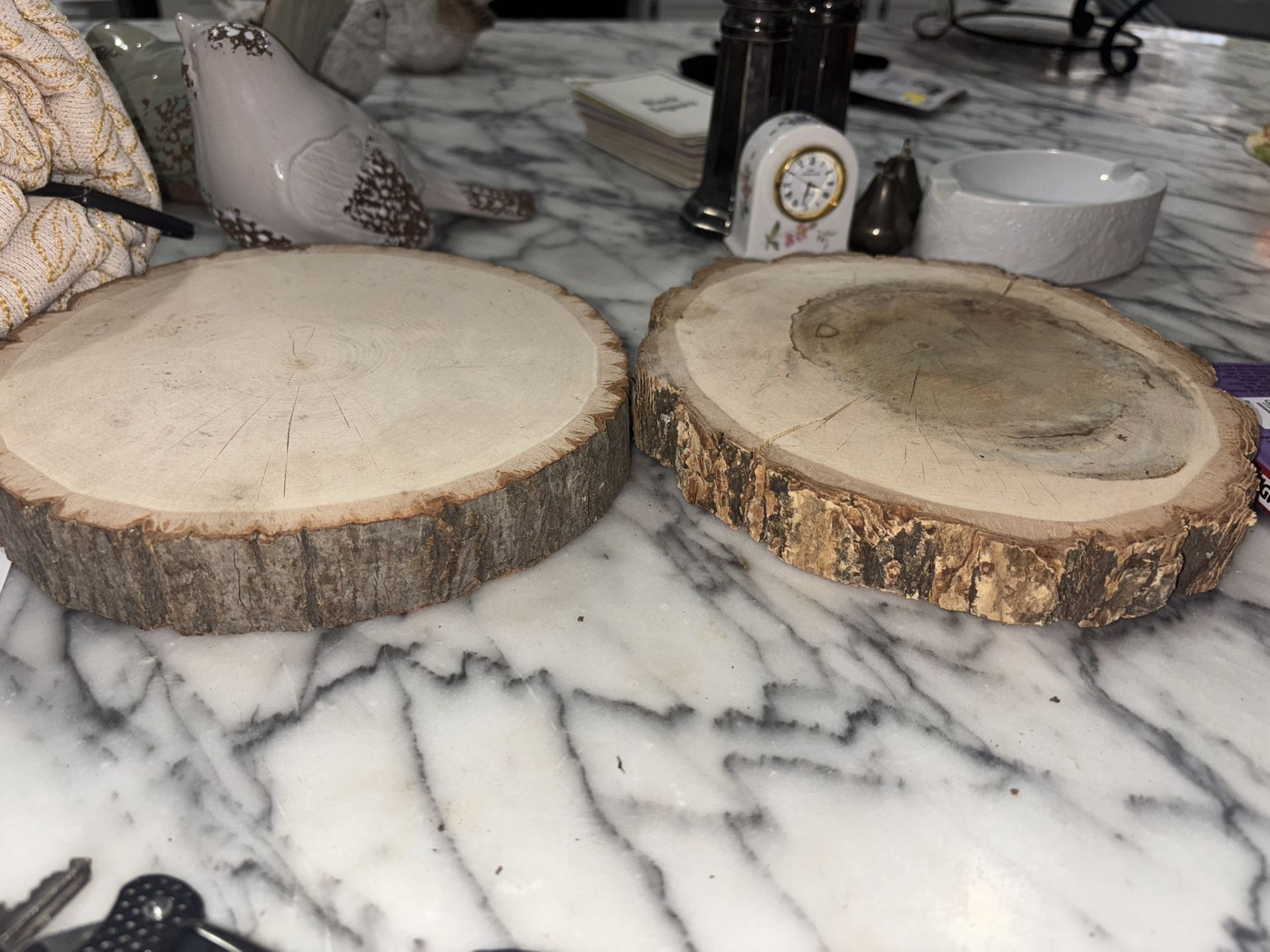 Wood Slice Decor Set 2 Rustic