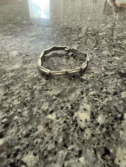 14k solid white gold CYTI bamboo style bracelet - 7”/10 gram