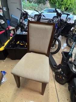 (5 CHAIRS) Wood Dining Chair with Upholstered Seat and Back