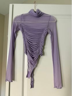 Abercrombie Purple Mesh Bodysuit XS