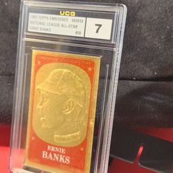 1965 Topps EMBOSSED Ernie Banks Gold Insert #58 Cubs UCG 7 NM
