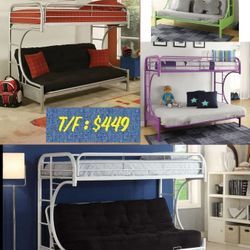 Elis Furniture Futon Bunkbed T/F Matt Included $449 FREE LOCAL DELIVEEY