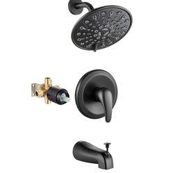 gotonovo Tub Shower Faucet Set Shower Head and Handle Set 6 Modes 6 inch Bathroom Trim Kit with Tub Spout High Pressure Shower System Combo with Valve