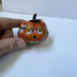 Cloisonne Trinket Pumpkin Miniature Box view my profile