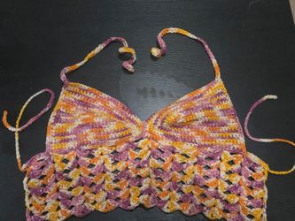 Colorful Crochet Top - Handmade