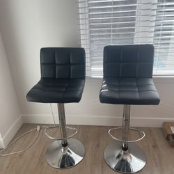 (2 Set) Black Bar Stools 
