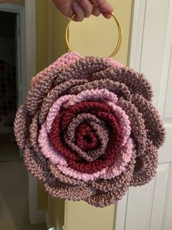 Purse  big flower multicolor exclusive one of a kind