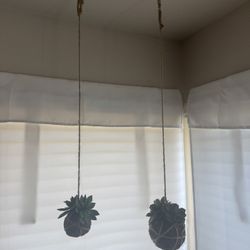 2 Fake Hanging Succulent Decor