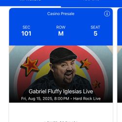 2 Lower Orchestra Tickets Gabriel Fluffy Iglesias @ Hardrock Hollywood 