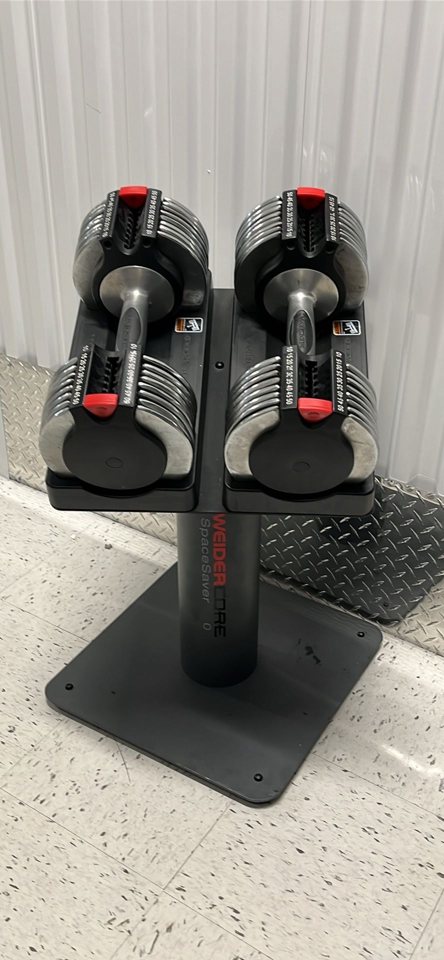 Weider Core SpaceSaver 100 Lb Adjustable Dumbbell Set with Stand