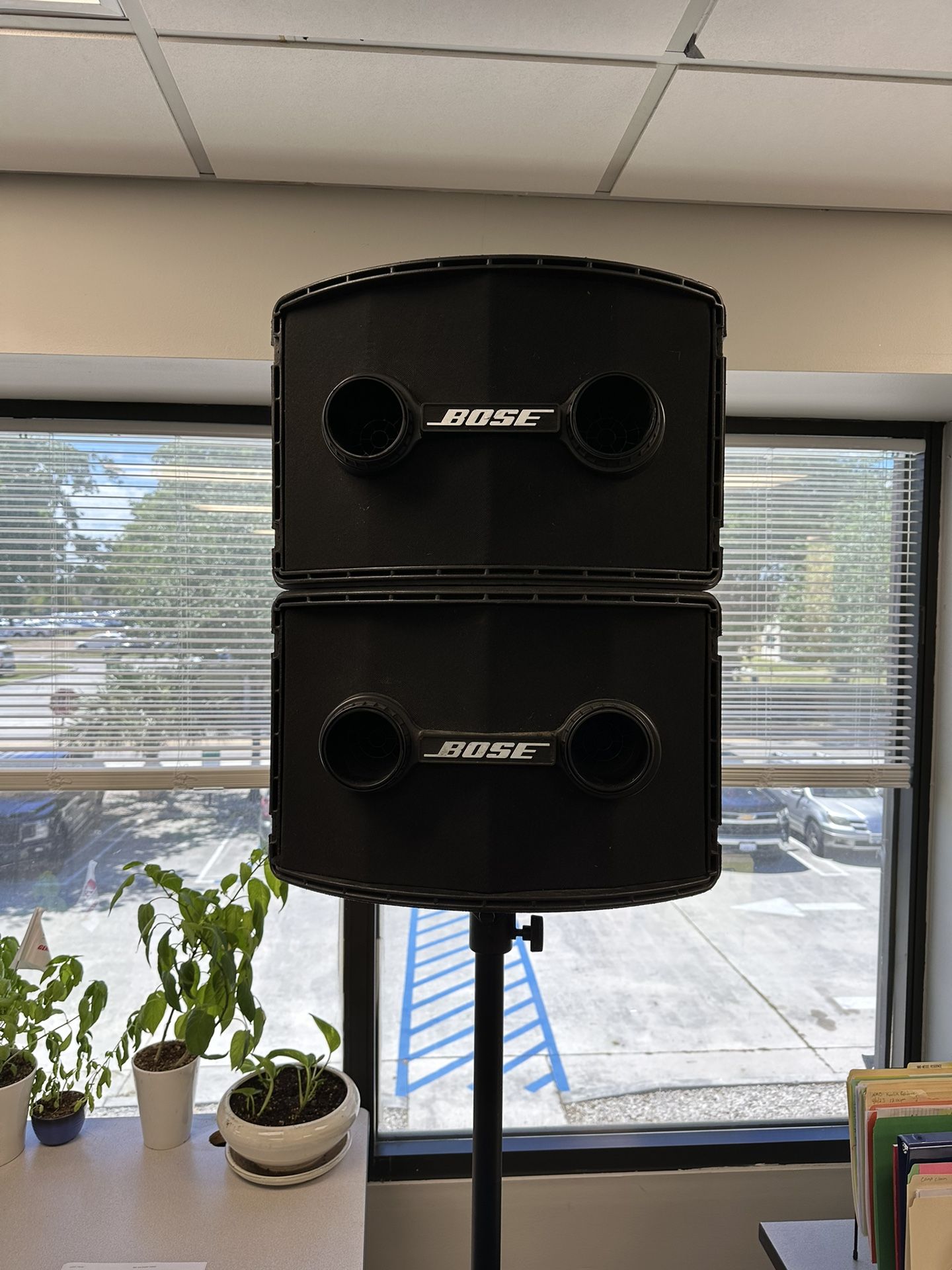 Bose 802 Professional Speakers With Stands And Bose Controller