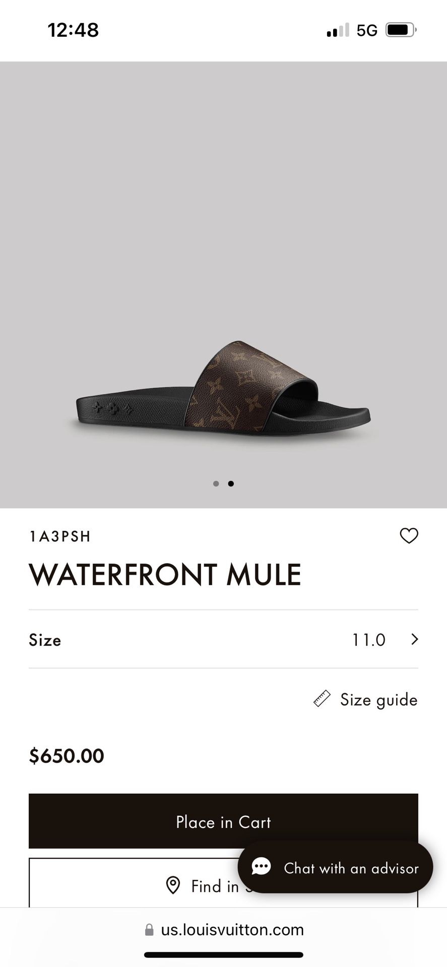 Louis Vuitton Water Front Mule Men's slippers, size 47 for Sale in  Homestead, FL - OfferUp