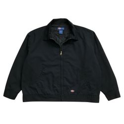 DICKIES EISENHOWER JACKET 2XL XXL BLACK QUILT LINED INSULATED FULL ZIP VINTAGE