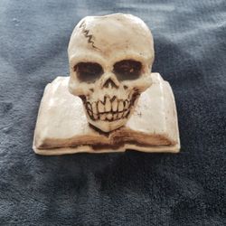 vintage skull candle holder
