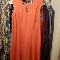 Size 8 Coral with gold hardware Dress 