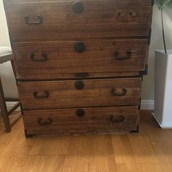 Antique  Japanese Tansu Chest - 4 Drawers