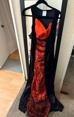Black and Red Velvet gown Halloween costume